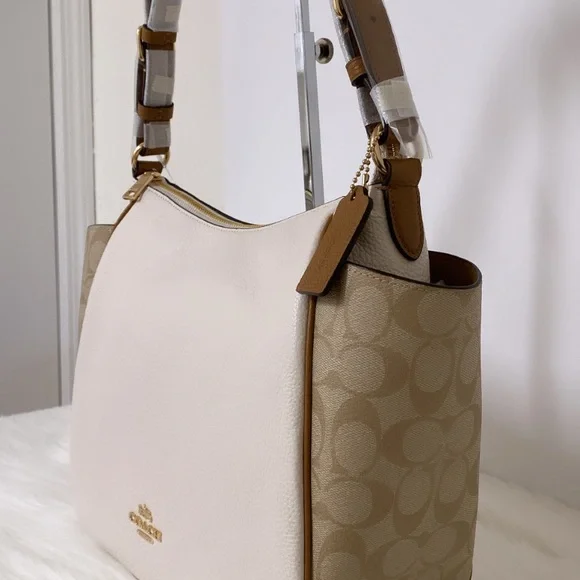 New💃Coach Rori Shoulder Bag Colorblock Signature Canvas - Picture 8 of 11